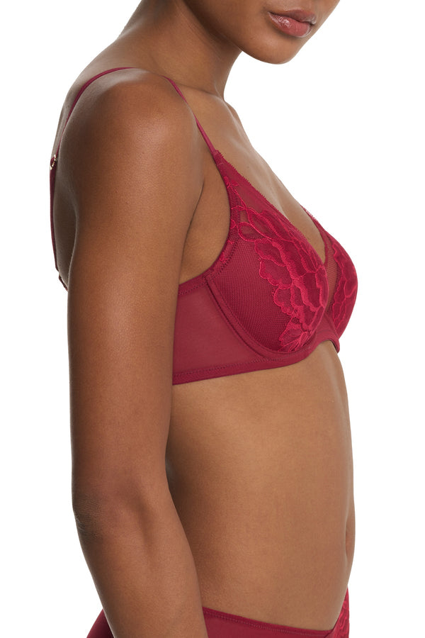 Natori Flora Contour Underwire Bra Dk Red/Bonfire