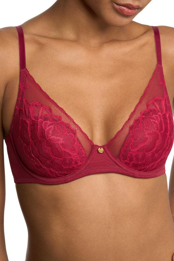 Natori Flora Contour Underwire Bra Dk Red/Bonfire