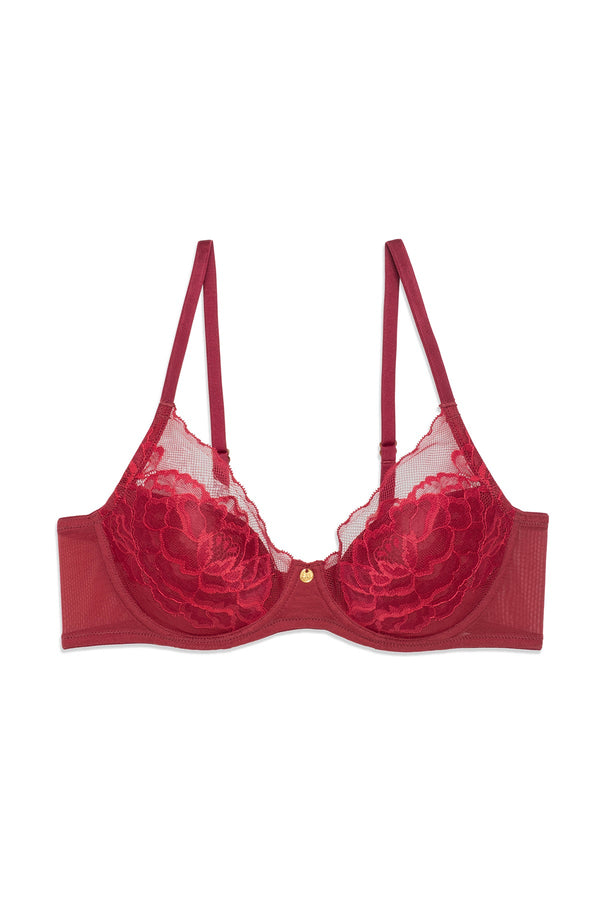 natori Flora Contour Underwire Bra Dk Red/Bonfire