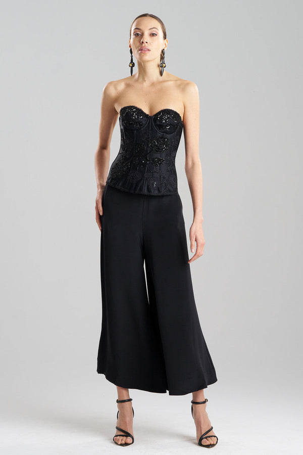 Natori Floral Beaded Corset Black