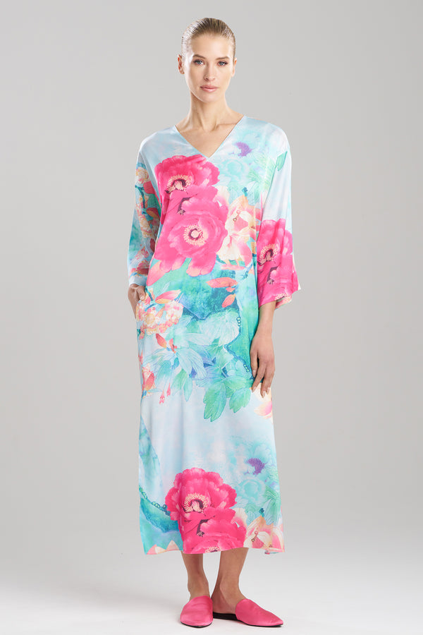 Natori Floral Garden Caftan Blue Multi