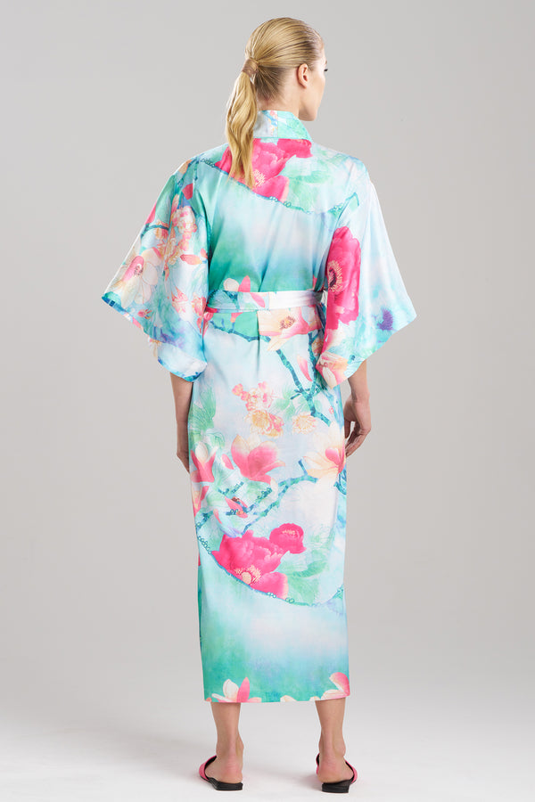 Natori Floral Garden Robe Blue Multi