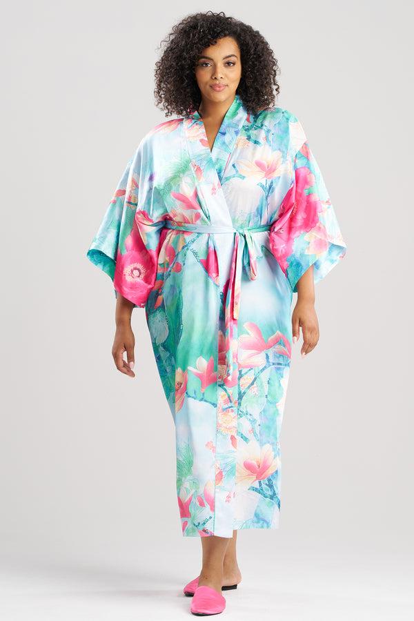 Natori Floral Garden Robe Blue Multi