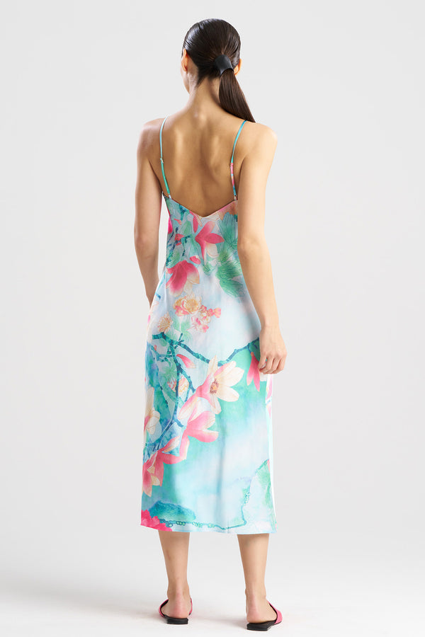 Natori Floral Garden Slip Dress Blue Multi