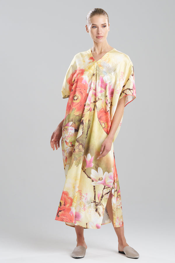 Natori Floral Garden V-Neck Caftan Golden Hour
