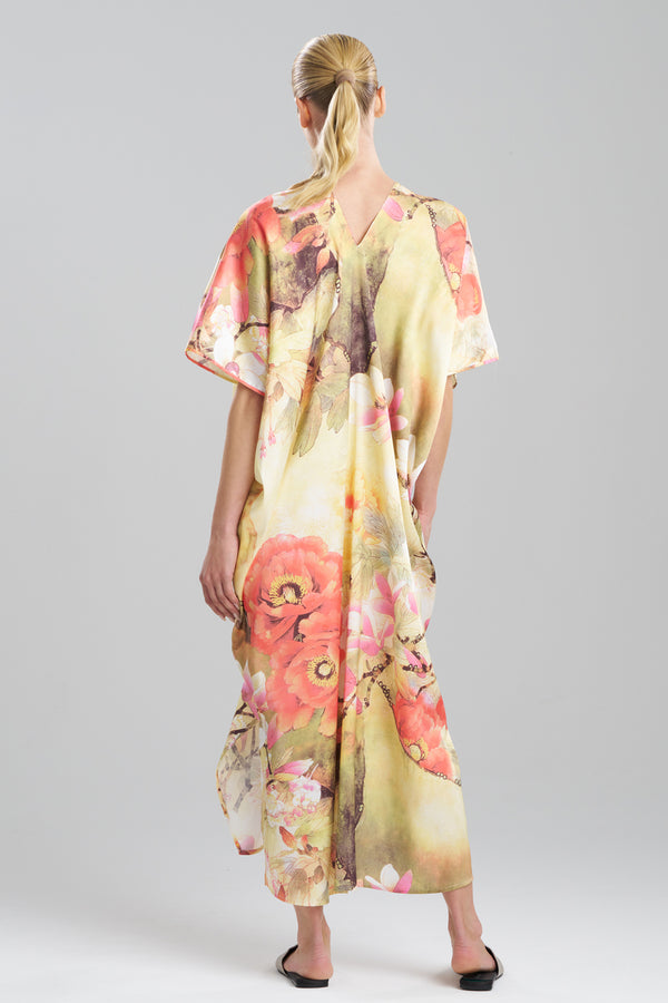 Natori Floral Garden V-Neck Caftan Golden Hour