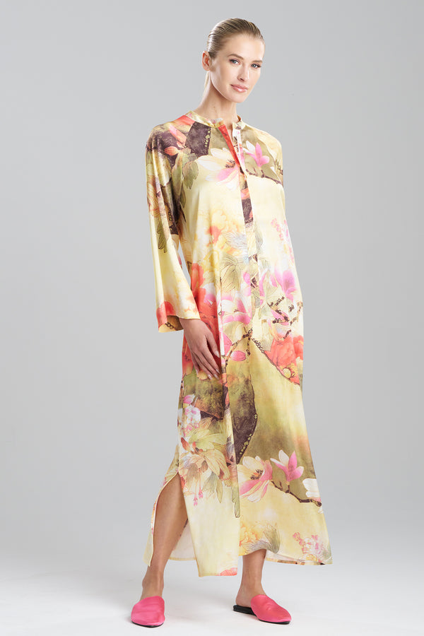 Natori Floral Garden Zip Caftan Golden Hour