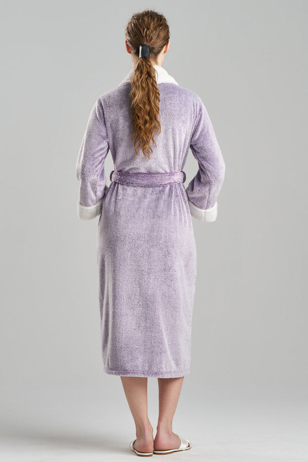 Natori Frosted Cashmere Fleece Robe Blackberry