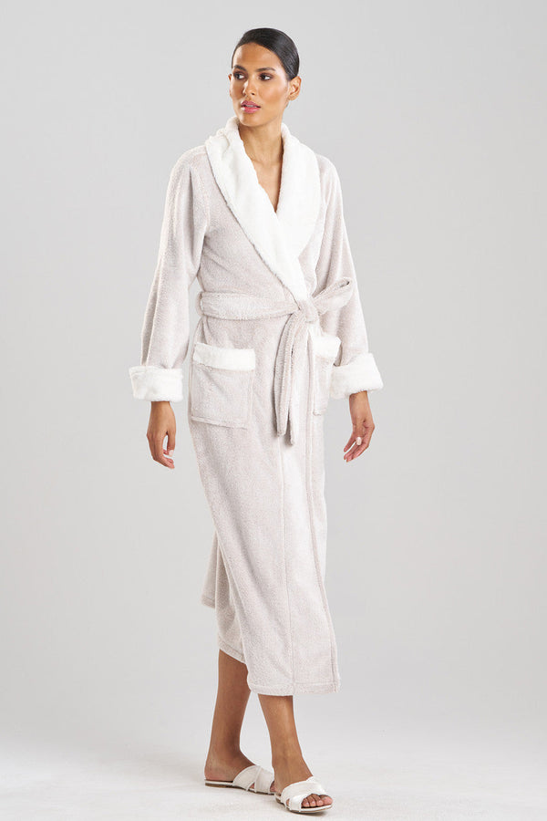 natori Frosted Faux Fur Robe Cashmere