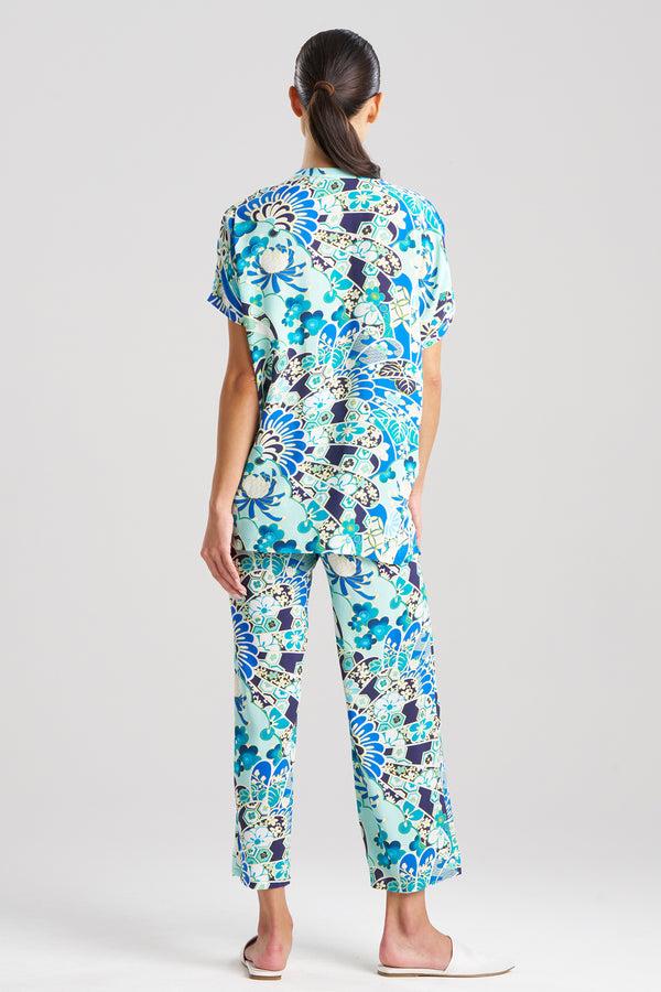 Natori Fusion Fans Challis Short Sleeve PJ Blue