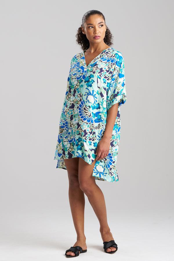 natori Fusion Fans Challis Sleepshirt Blue