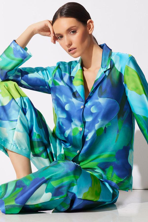 natori Garbo Notch PJ Blue Multi