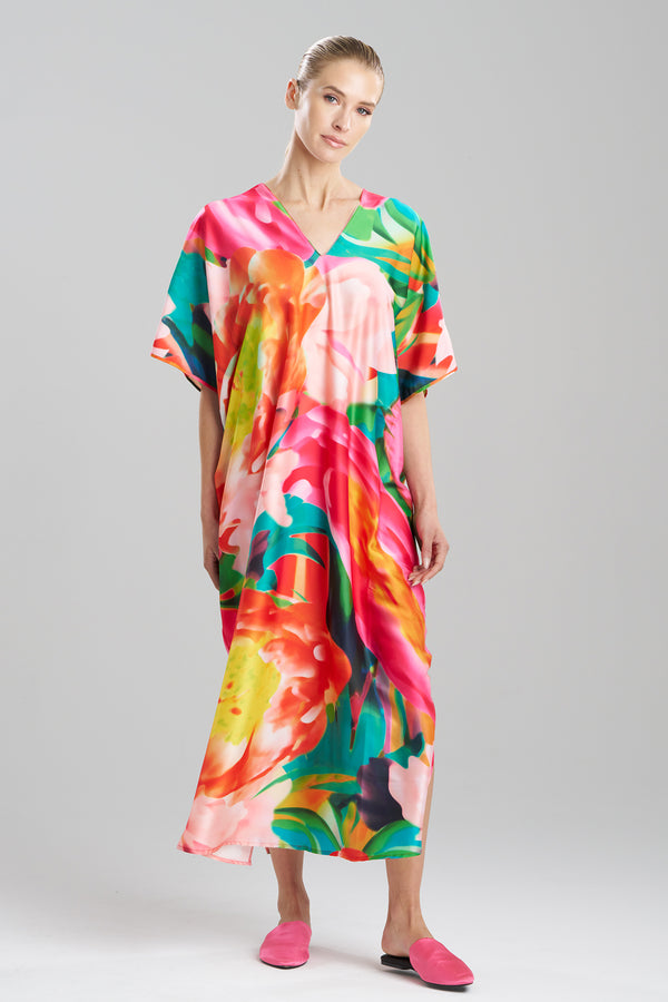 Natori Garbo V-Neck Caftan Multi