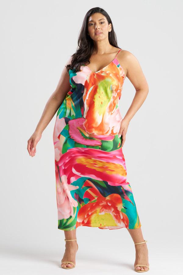 Natori Garbo V-Neck Slip Dress Multi