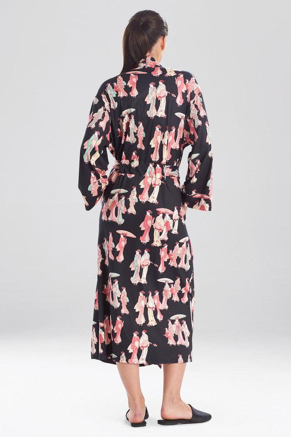 Natori Geisha Cozy Knit Robe Black Multi