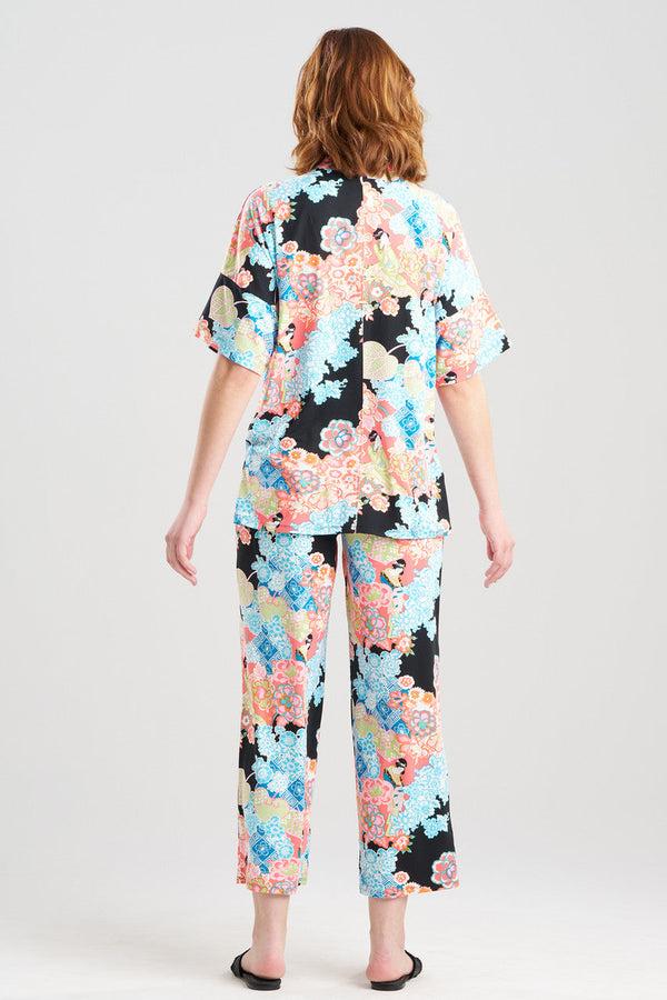 Natori Geisha Garden Cozy Knit PJ Black Multi