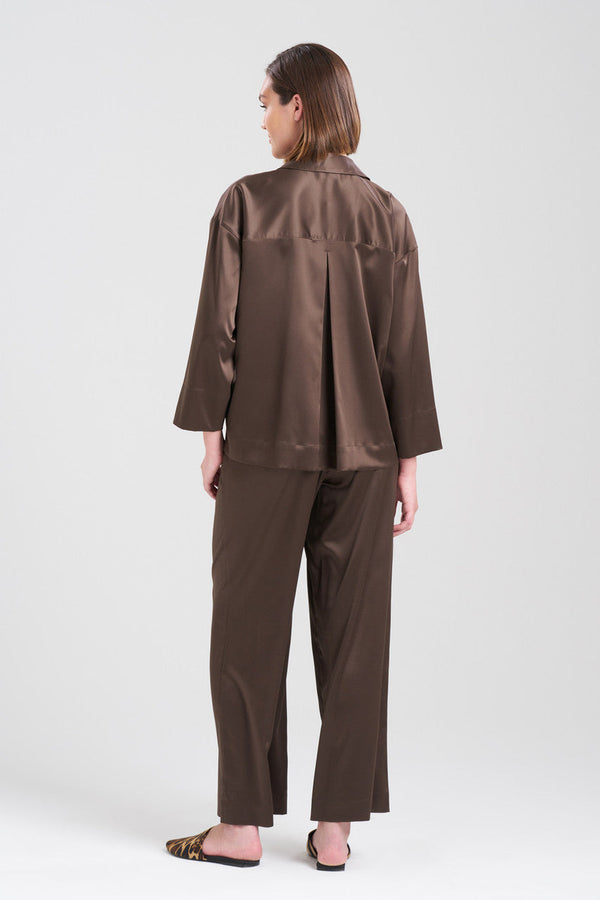 Natori Glamour Button Down Top Espresso