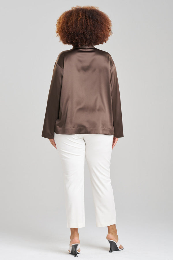 Natori Glamour Button Down Top Espresso
