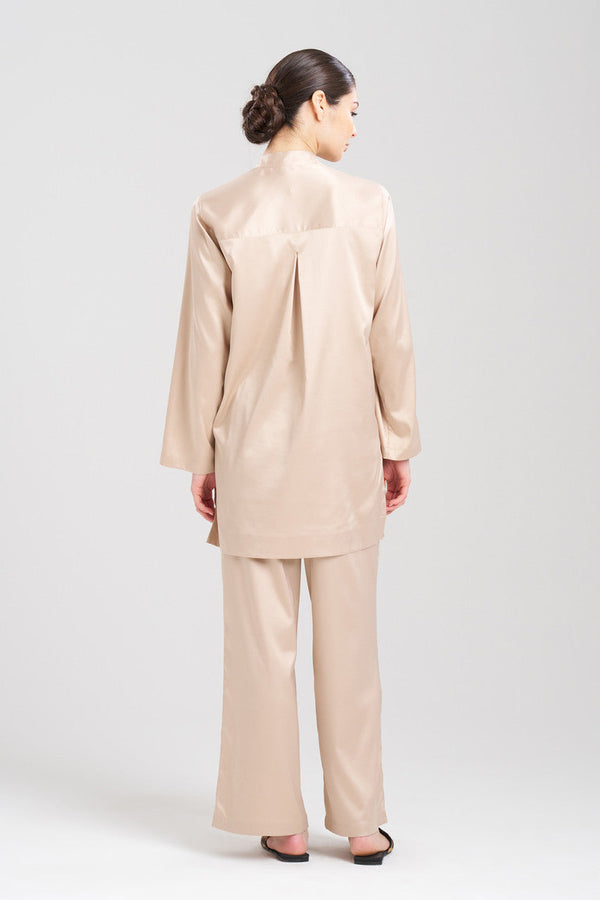 Natori Glamour Mandarin Tunic Sleepshirt Café