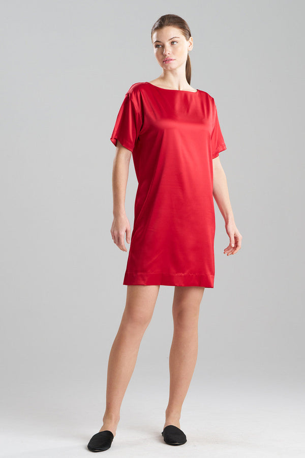 Natori Glamour Sleepshirt Brocade Red