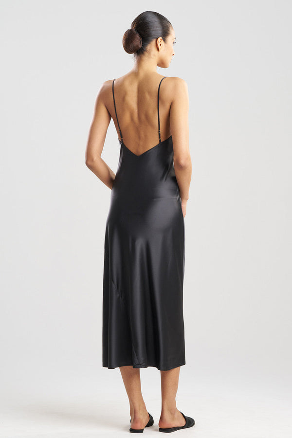 Natori Glamour V-Neck Slip Dress Black