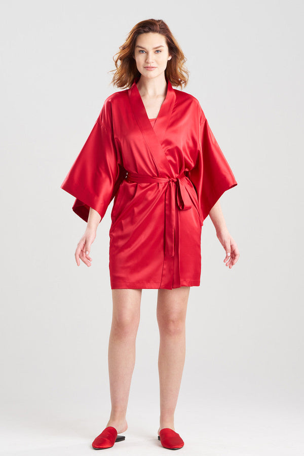 Natori Glamour Wrap Brocade Red