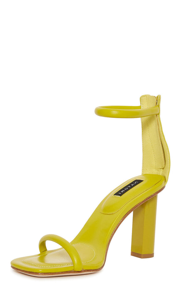 Natori Glow Nappa Leather Block Heel Sandal Citron