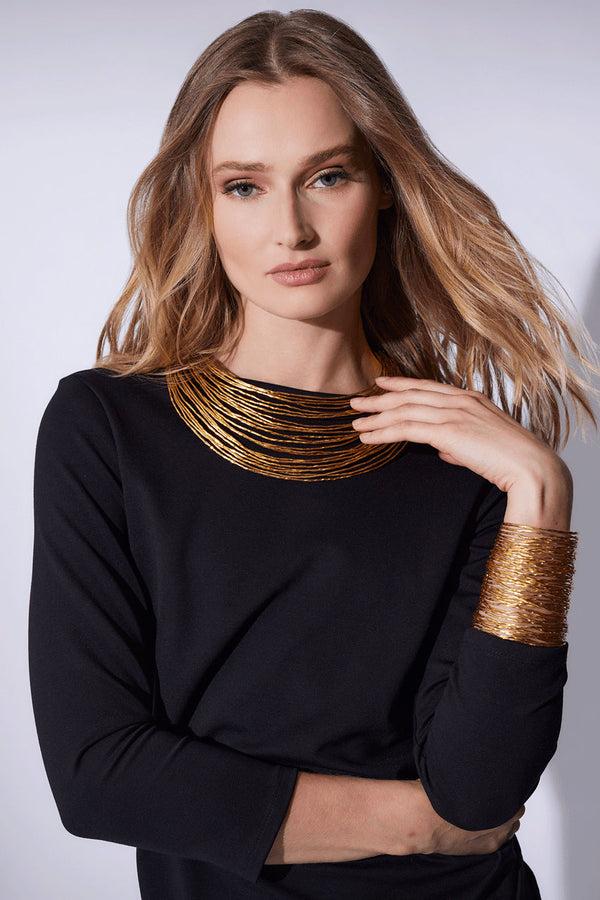 Natori Gold Brass Wire Necklace Antique Gold