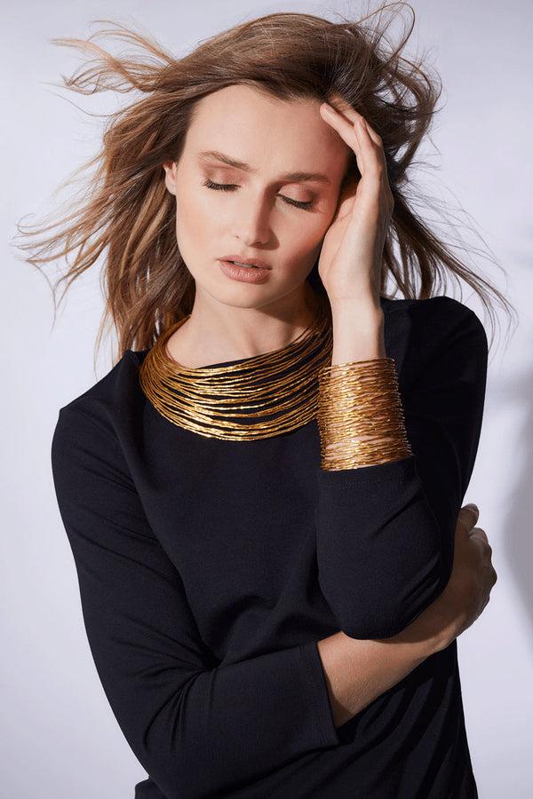 Natori Gold Brass Wire Necklace Antique Gold