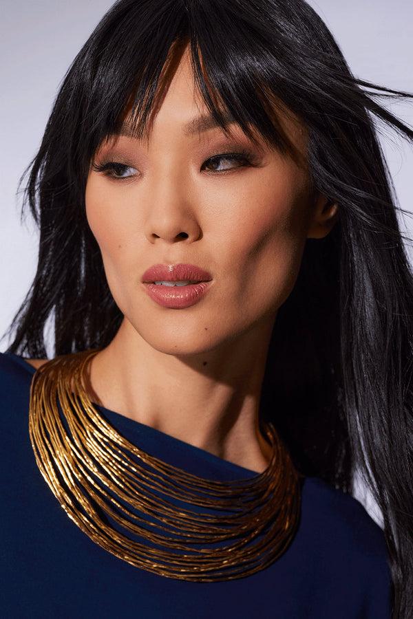 Natori Gold Brass Wire Necklace Antique Gold