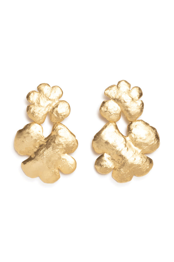 natori Gold Plated Floral Earrings Gold