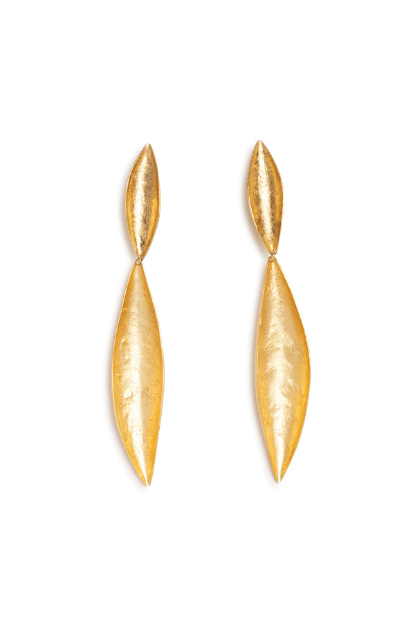 natori Gold Plated Leaf Earrings Gold