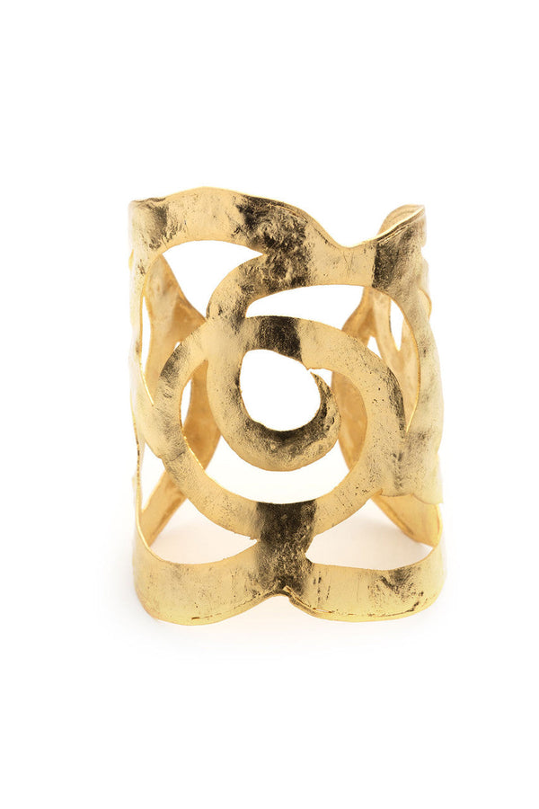 natori Gold Plated Scroll Cuff Gold