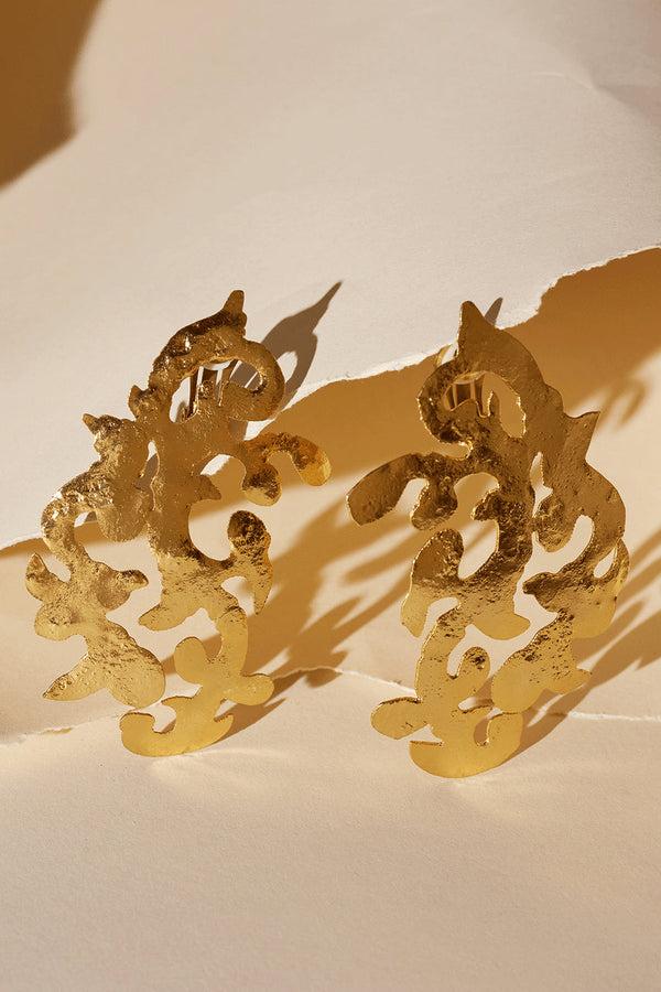 Natori Gold Plated Scroll Earrings Gold