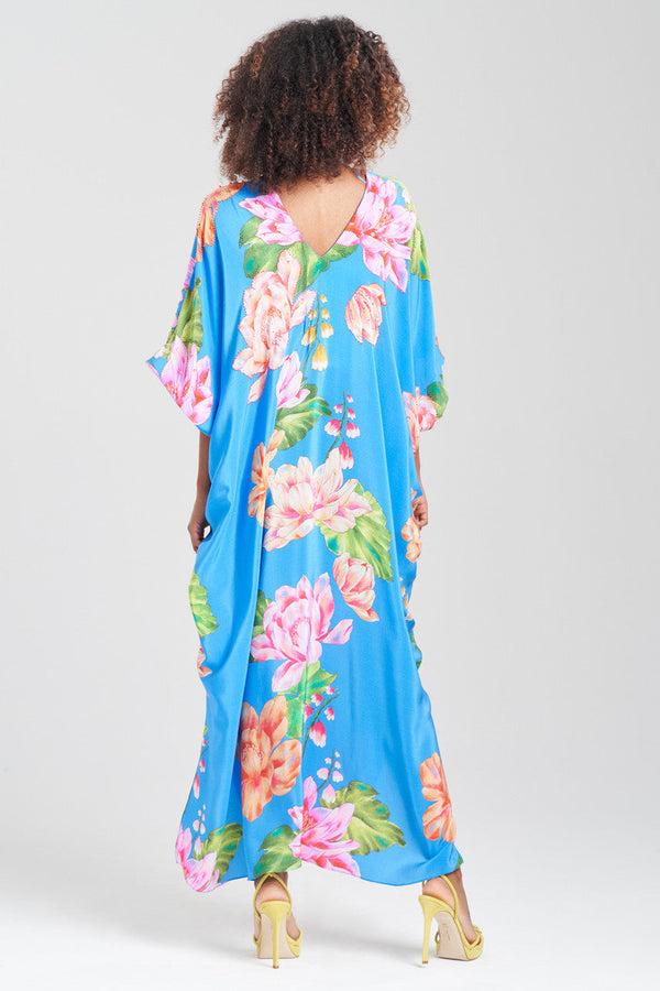 Natori Hanabi Beaded Silk Caftan Astor