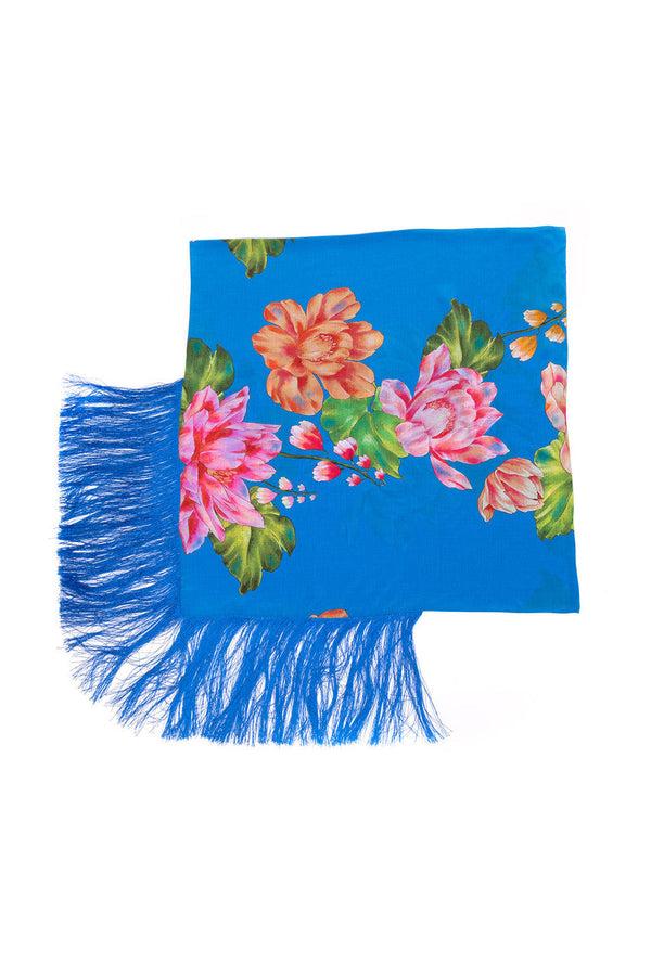 Natori Hanabi Fringe Silk Scarf Astor