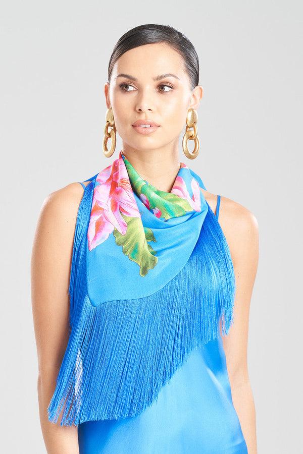 natori Hanabi Fringe Silk Scarf Astor