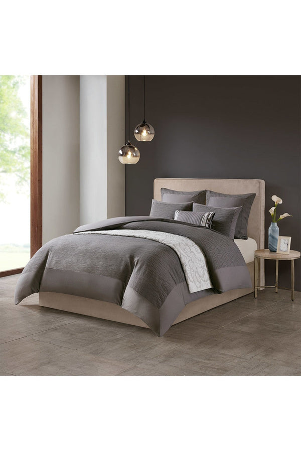 natori Hanae Gray Comforter Set Gray