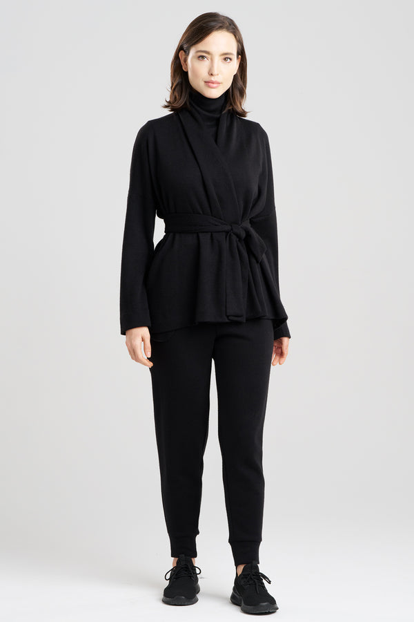 Natori Himalaya Sweater Knit Cardigan Black