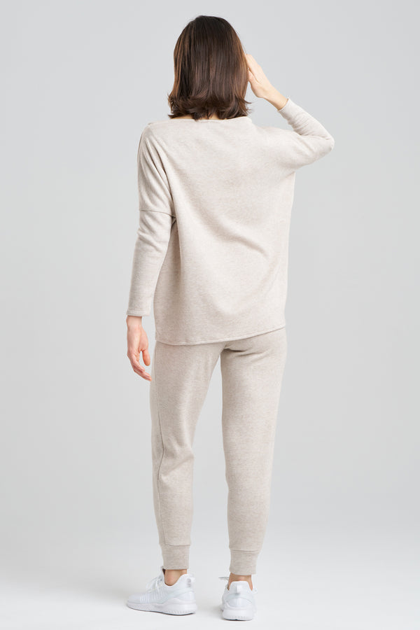 Natori Himalaya Sweater Knit Wedge Top Cashmere