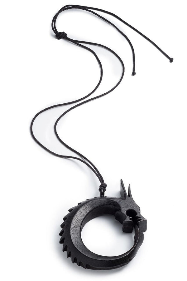 natori Horn Dragon Necklace Ebony