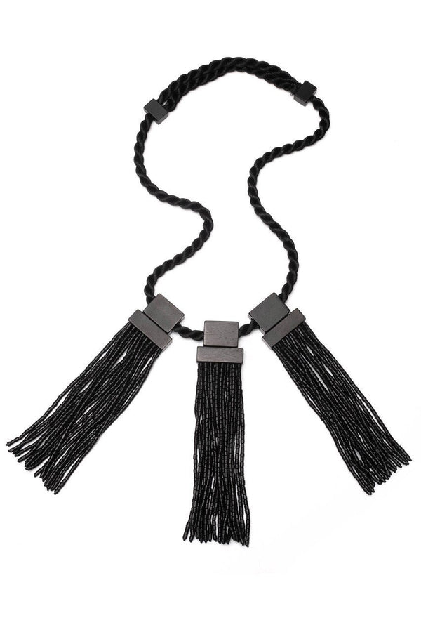 natori Horn Fringe Necklace Brown