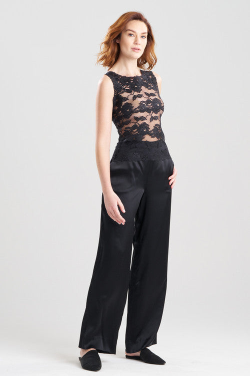 natori Imagine Allover Lace Tank Black