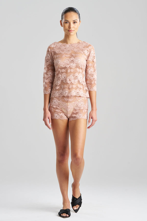 natori Imagine Allover Lace Top Rose Petal