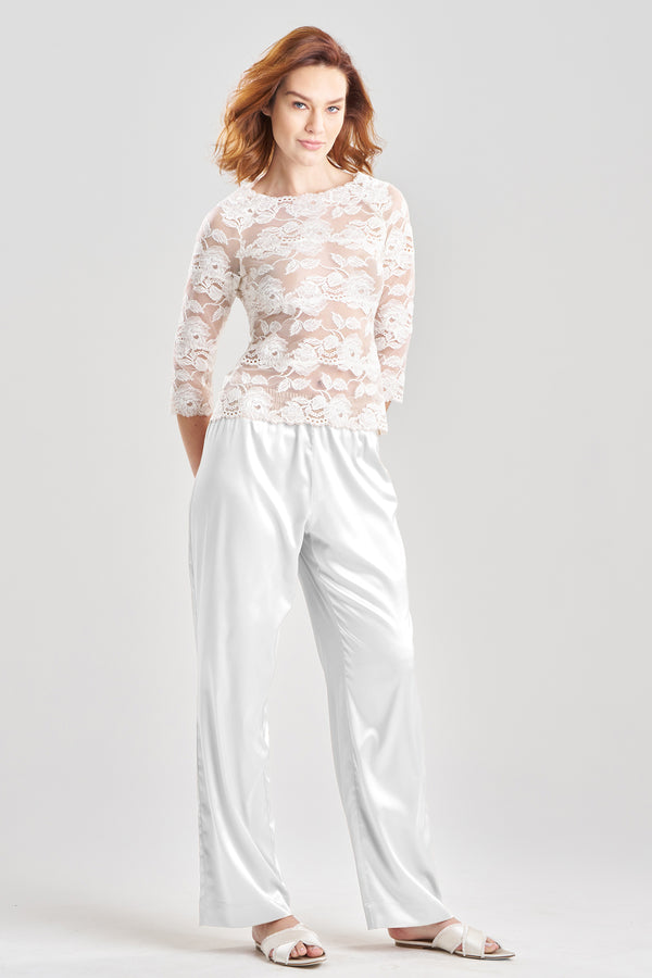 Natori Imagine Allover Lace Top Warm White