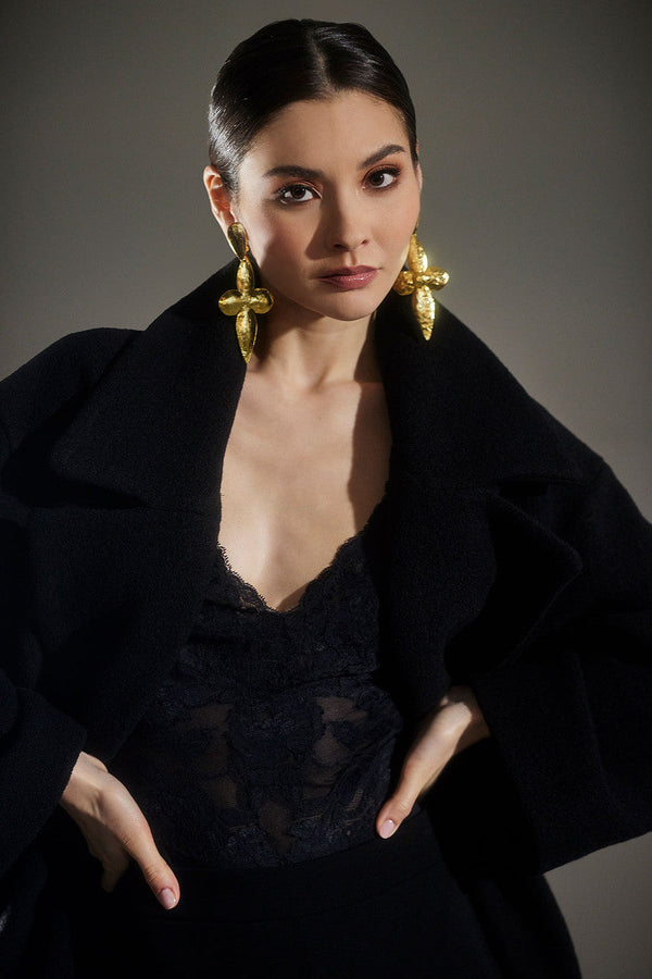 Natori Imagine Jersey Lace Bodysuit Black