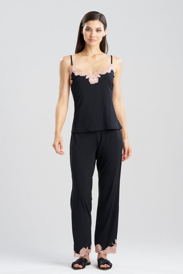 natori Imagine Jersey Lace Cami PJ Black/Rose