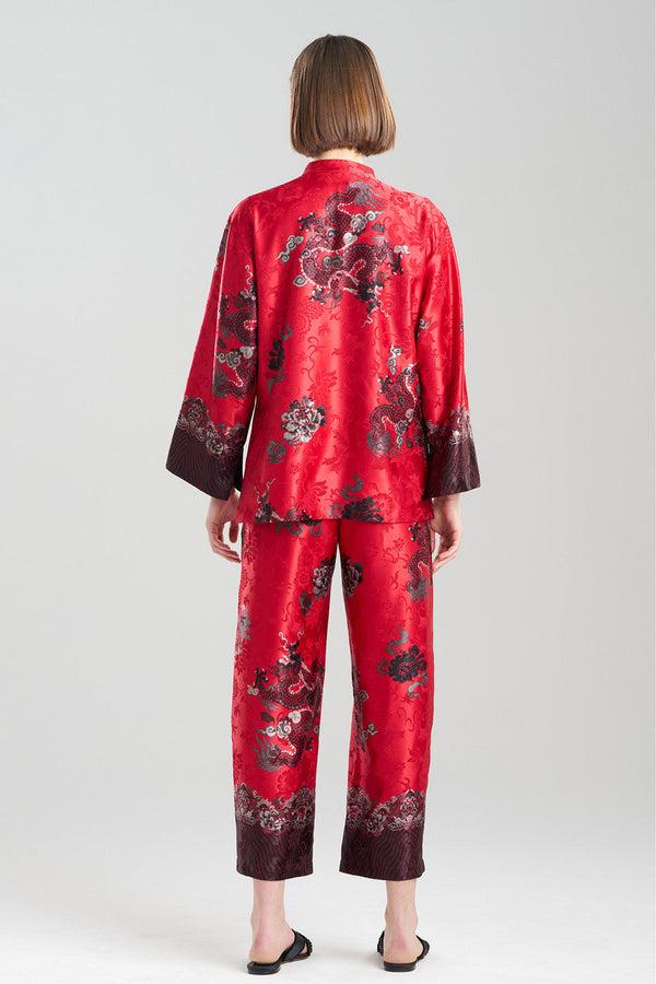 Natori Imperial Dragon Jacquard Mandarin PJ Red