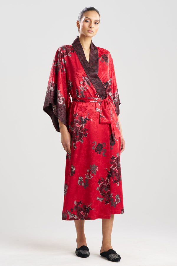 Natori Imperial Dragon Jacquard Robe Red