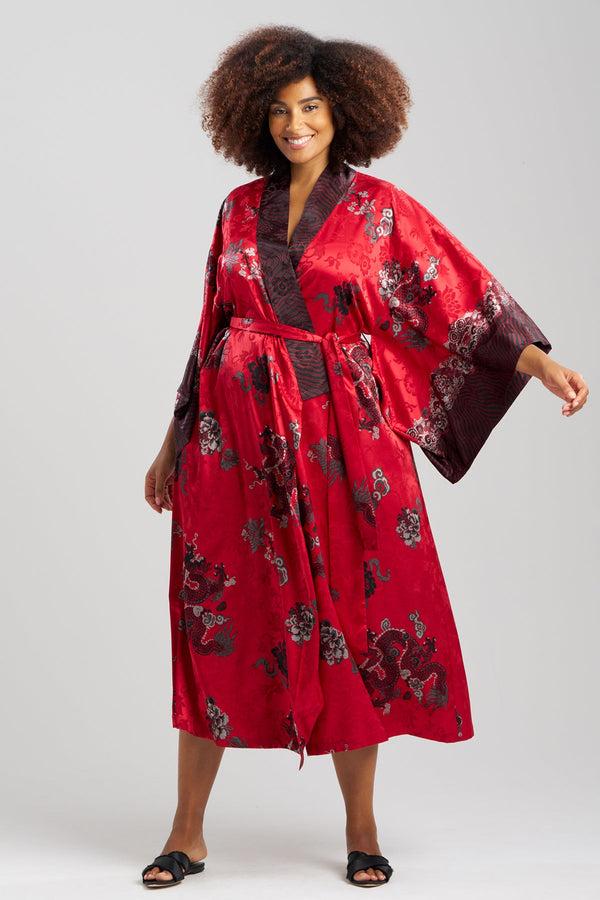Natori Imperial Dragon Jacquard Robe Red